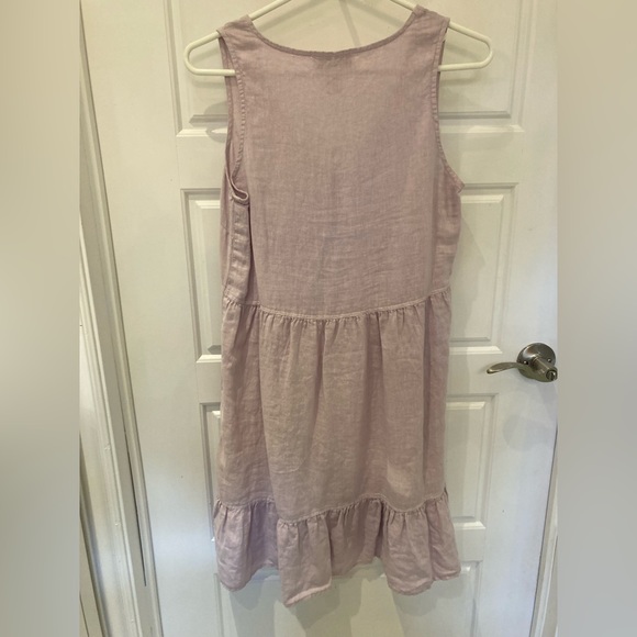 CYNTHIA ROWLEY purple dress. 100% Linen. - Picture 3 of 5